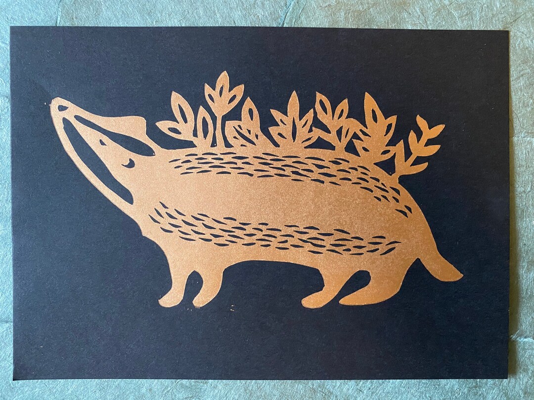 Leaf Pattern Linoleum Copper Badger Linoleum Printing Autumn, Leaves, Linocut - Etsy
