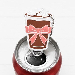 Iced Coffee Can Tab Opener Keychain, 3D Printed Pull Tab Tool, Customizable Bow Detail