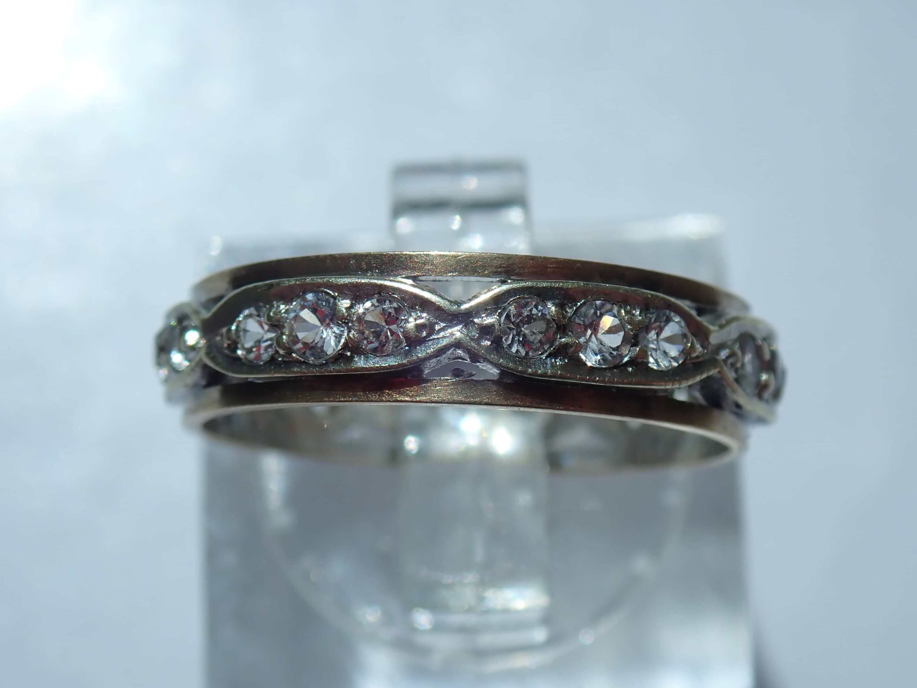 Impressive 9ct Gold Cubic Zirconia Full Eternity Ring Size M Etsy