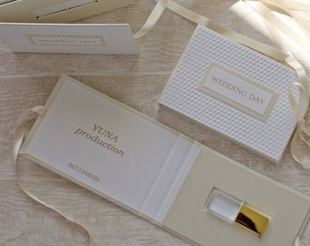 USB box for wedding photographers, USB packaging, White paper case, Personalized USB flash box, Wedding gift