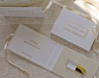 Personalized White Paper USB Box: Wedding Photographer Gift
