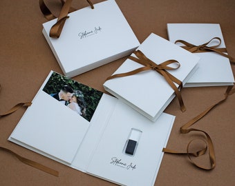 Personalised Photo Box for 4х6, 5x7 and 6x8  prints and USB,  Packing for photos, Wedding Photo Box, USB case