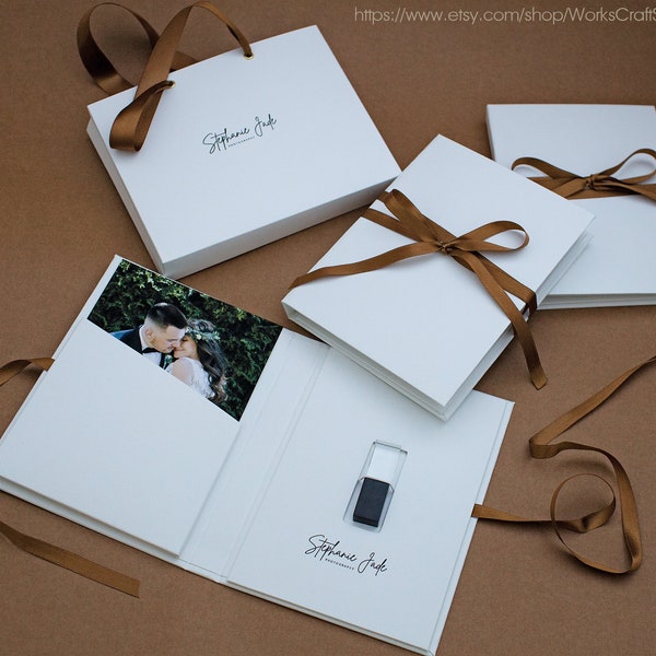 Personalised Photo Box for 4х6, 5x7 and 6x8  prints and USB,  Packing for photos, Wedding Photo Box, USB case