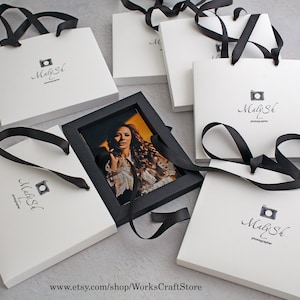 4x6&quot; Photo box,  White packages with personalization and  black boxes for photos 10x15cm, Packaging for photographers