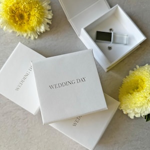 White USB box, Photographer USB Box, USB Presentation box, Handmade wedding box