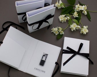 Personalized Wedding Photo Box with USB Drive - Handmade Keepsake