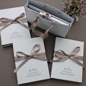 Graue Fotobox für 4х6 und 5x7 Drucke und USB, Verpackung für Fotos, Hochzeitsfotobox, USB Fall, Papiertüten