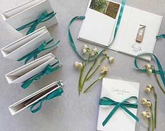 Personalisierte Hochzeitsfotobox mit USB-Stick (4x6/5x7/6x8)