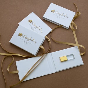 Caja USB, Gold Crystal 16GB USB 3.0, Caja USB con marca, Caja flash USB personalizada, Regalo de presentación personalizado