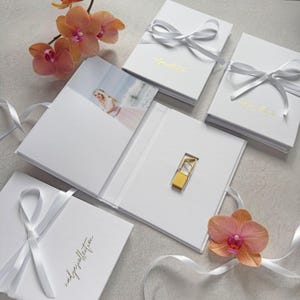 Set of 10  4x6&quot;/ 5x7&quot;/6x8&quot;/ Personalized Photo Box for prints and USB, Packing for photos, White Wedding Photo Box, USB case