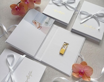 Set aus Hochzeitsfotoboxen, 4x6 5x7 6x8, Fotografenverpackung, Folienlogo-Kundenbox