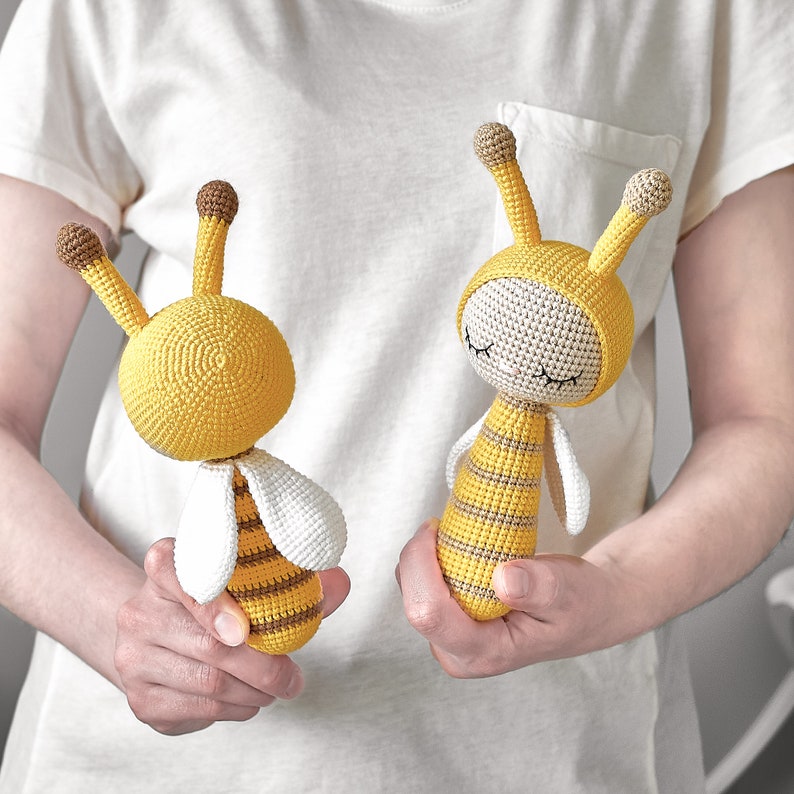 Bee rattle pattern Baby rattle Crochet Rattle Toy Amigurumi Etsy