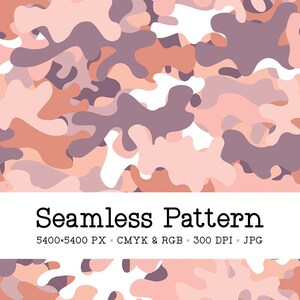 Pastel Camo Seamless Pattern, Beige Camouflage Digital Paper, Boho Military Background, Abstract Repeat File for Fabric Printing, CMYK & RGB