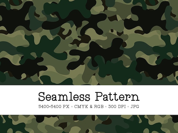 Camo Seamless Pattern, Woodland Camouflage Digital Paper, Dark