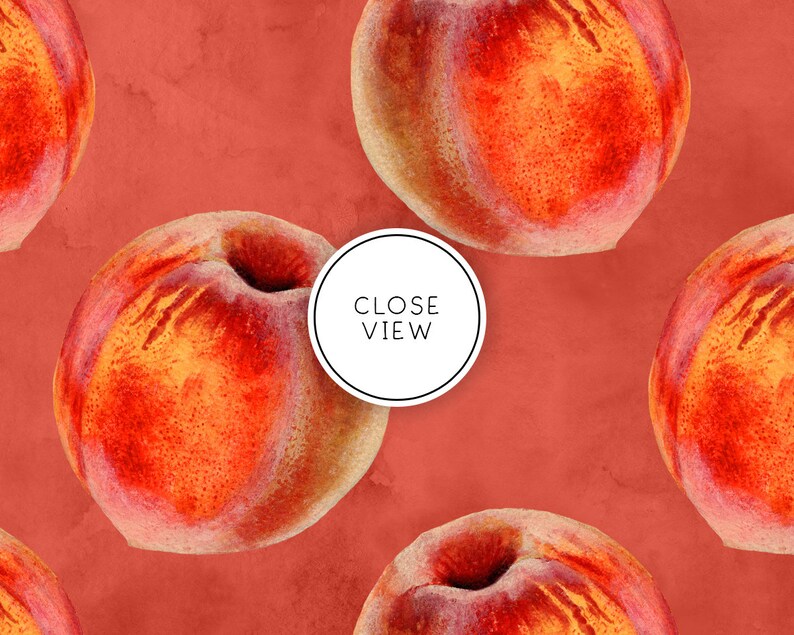 Peach Digital Paper, Fruit Seamless Patterns, Peaches Scrapbook Papers