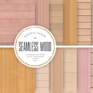 Seamless Wood Textures, Natural Digital Paper 12x12, Beige Wooden Backdrop, Rustic Wood Instant Download Scrapbook Paper, COMMERCIAL USE