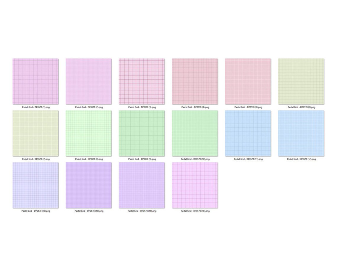 Pastel Grid Digital Paper, Check Lined Seamless Patterns, Light Retro