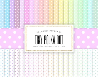 Tiny Polka Dot Digital Paper, Seamless Polka Dots Backgrounds, Pastel Dots Patterns, Soft Colors, Invitation & Card Making, COMMERCIAL USE
