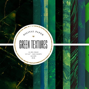 Green Textures, Dark Green Digital Paper, Green Backgrounds, Instant Download Digital Textures, Printable Scrapbook Paper, Commercial Use