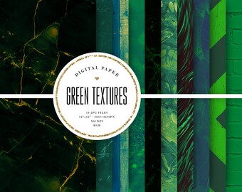 Green Textures, Dark Green Digital Paper, Green Backgrounds, Instant Download Digital Textures, Printable Scrapbook Paper, Commercial Use