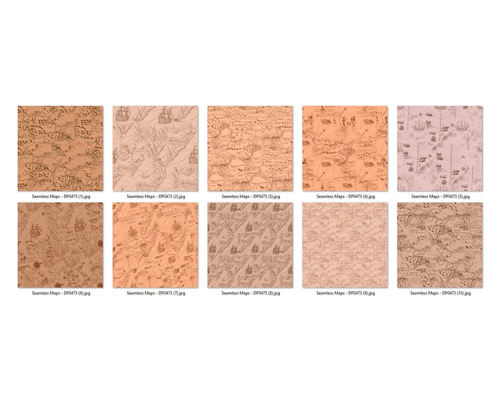 Beige Vintage Maps Seamless Digital Paper Light Brown - Etsy