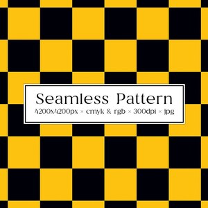 Black & Yellow Checkered Pattern, Repeat Digital File for Commercial Use, Big Checkers, Seamless Check Background for Fabric, Commercial Use
