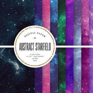 Stardust Digital Paper, Commercieel Gebruik, Dark Galaxy Achtergronden, Starry Sky Scrapbook Paper 12x12, Universum, Deep Blue Space, Paars, Violet