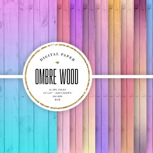 Pastel Gradient Wood Backgrounds, Wood Texture Digital Paper, Pastel Colors Wood For Commercial Use, Ombre Wood Instant Download 12x12 Paper