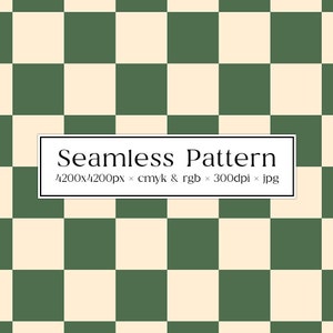 Checkered Seamless Pattern, Commercial Use, Earth Colored Check, Green & Cream Checkers, Digital Repeat Background, File for Fabric Printing