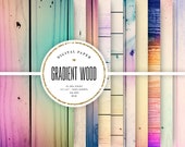 Wood Digital Textures, Ombre Wood Digital Paper, Pastel Wooden Backgrounds, 12 x 12 Wood Scrapbook Paper, Craft Digital Paper, Commeric Use