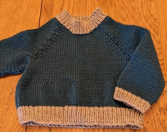 Hand knitted merino baby Jumper