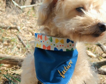 Embroidered Personalized Dog Bandana cat Bandana - Customized Pet Gift - 7 sizes available