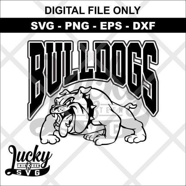 Bulldog with text SVG Digital files