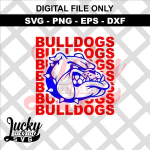 Bulldogs repeat with head svg digital files