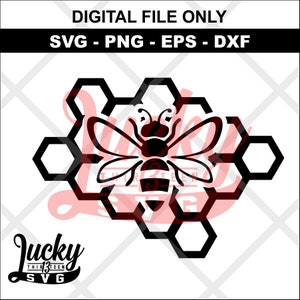 Bee  and honey comb SVG Digital files