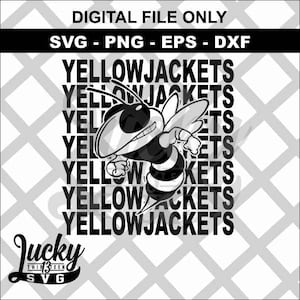 Yellow Jackets repeating text Digital files