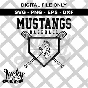 Mustangs Baseball SVG Digtial files