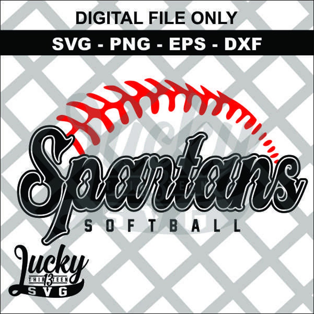 Spartans Softball Laces SVG Digital Files - Etsy