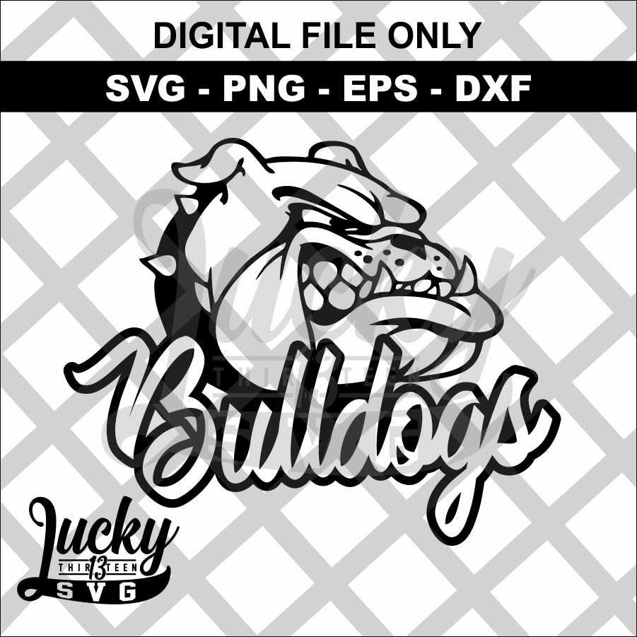 Bulldog With Script Text SVG Digital Files Etsy