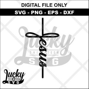 Jesus Script cross SVG digital files