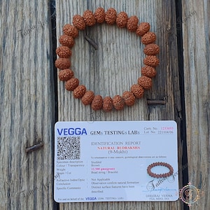 Nine Mukhi Rudraksha Bracelet: Lab Certified Durga Beads, Spiritual Yoga Gift