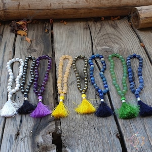 Pocket Mala, 27 Bead Mala, Yoga Gifts, Crystal Healing-Semi-Precious Stones