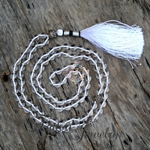 Crystal Quartz Necklace Crystal Quartz Mala Mantra Mala Clear Quartz Crystal Mala Japa Mala Meditation Mala Protection Necklace Etsy