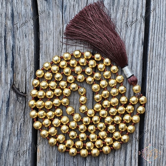 Buy Brass Beads Mala 108 Beads Mala Brass Necklace 8mm Brass