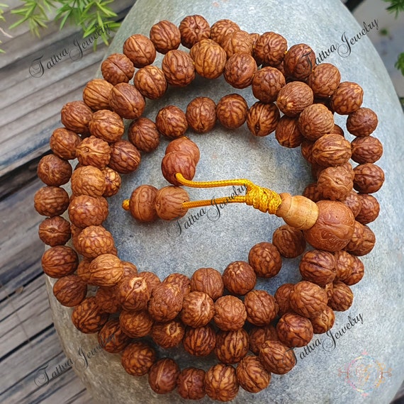 108 Bodhi Raktu Seeds Mala Prayer Beads, Meditation Mala Rosary