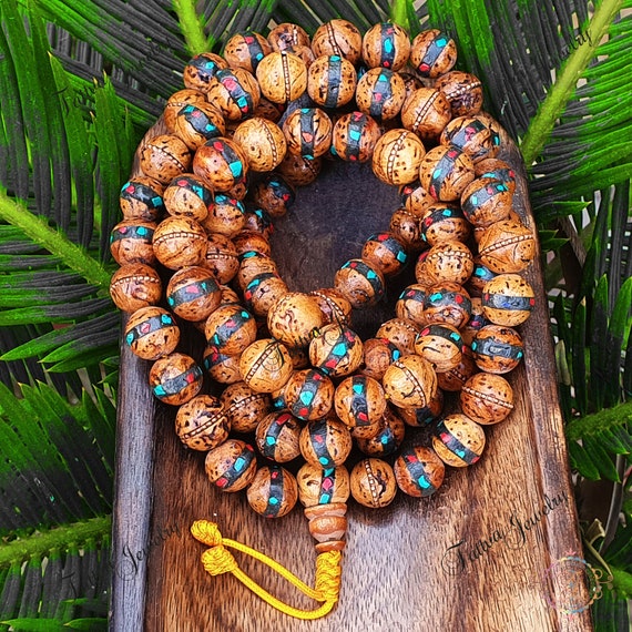 108 Natural Bodhi Seed Mala Prayer Beads, Traditional Inlay Tibetan Beads  Mala Necklace, Yoga Gifts, Buddhist Mala -  Canada