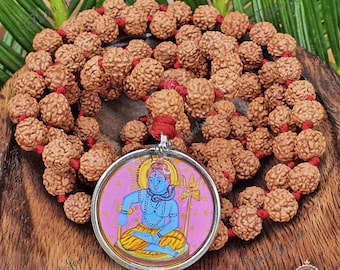 シヴァ神マハデヴ・オムペンダント祝福された1980年代のネックレスマハ