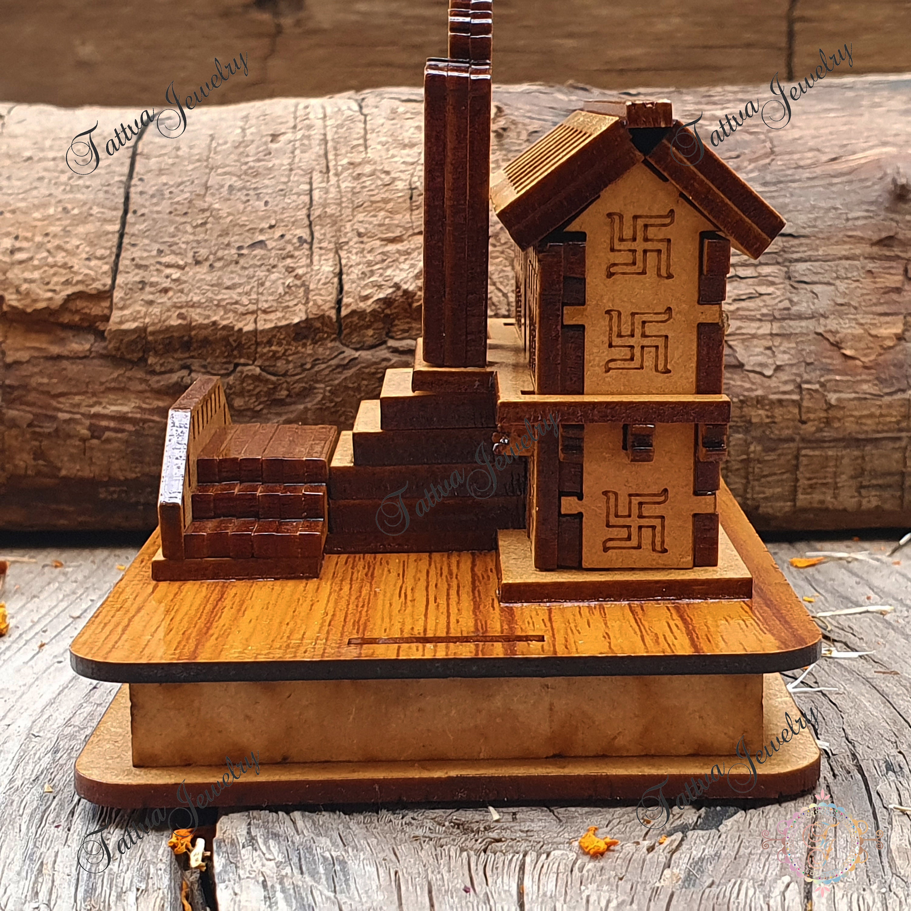 Réplica en miniatura del templo de Badrinath: decoración india de madera  hecha a mano - Etsy México, image size:3000x3000