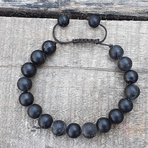 11 MM Shaligram Beaded Bracelet , Shaligram Stone Bracelet - Lab Certified, Gandaki River Nepal , Shaligram Stone, Shaligram Shila Beads