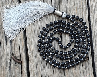 Karungali Mala, 6mm 8mm 10mm 12mm Ebony Wood Mala, Wood Bead Necklace, Prayer Beads, Handmade Necklace 108 Beads Mala Karungali Malai